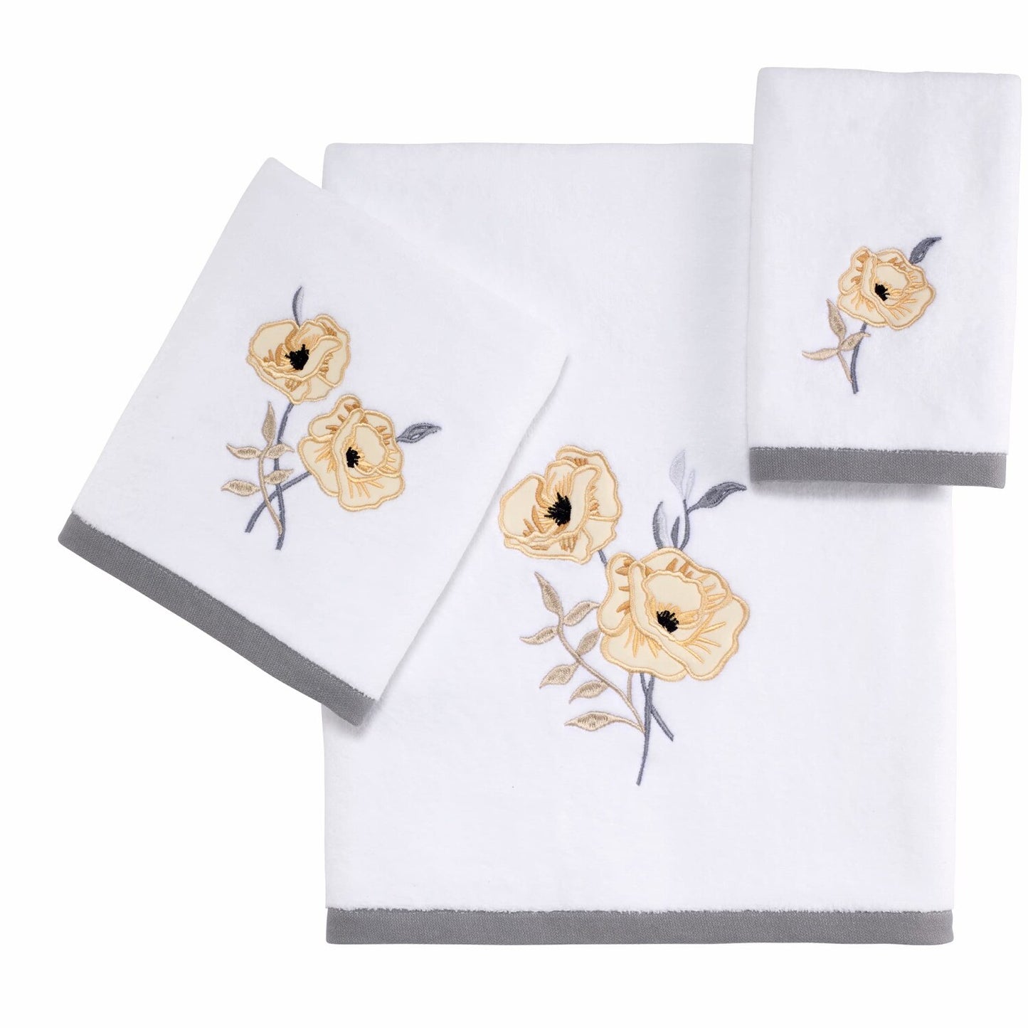 3pc White Cotton Towel Set