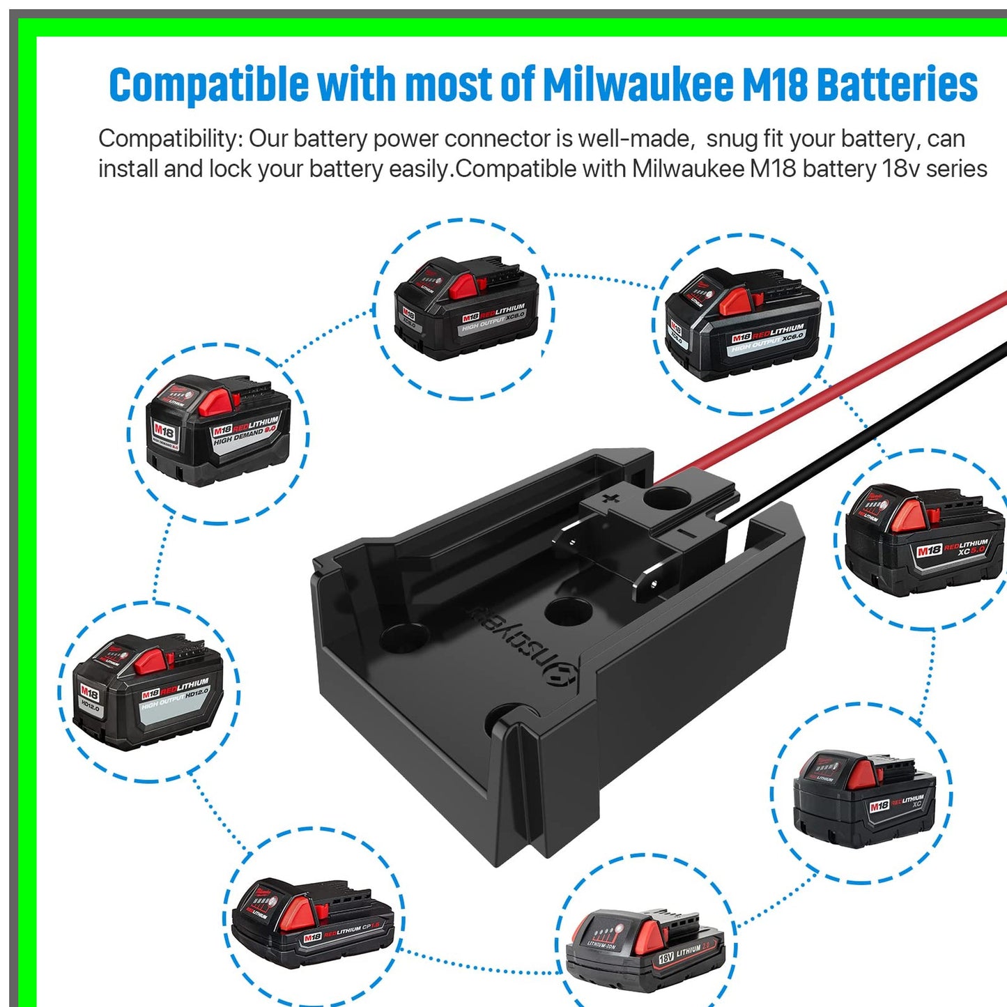 Milwaukee 18V to 12V DC Power Converter with Fuse and Switch for Toys and Lights
