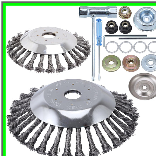 Rotary Steel Wire Brush Cutter Head with Universal Adapter for Trimmers