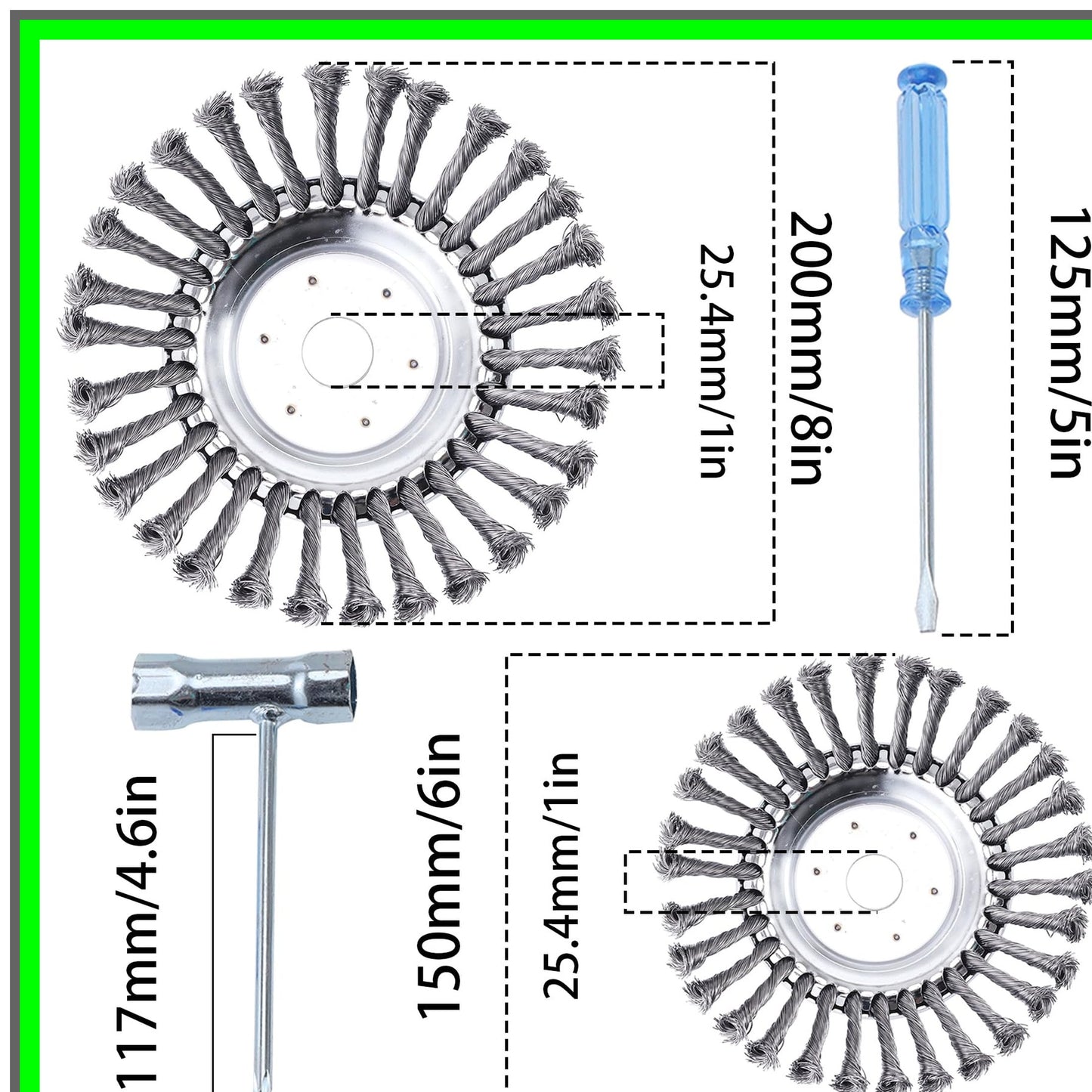 Rotary Steel Wire Brush Cutter Head with Universal Adapter for Trimmers