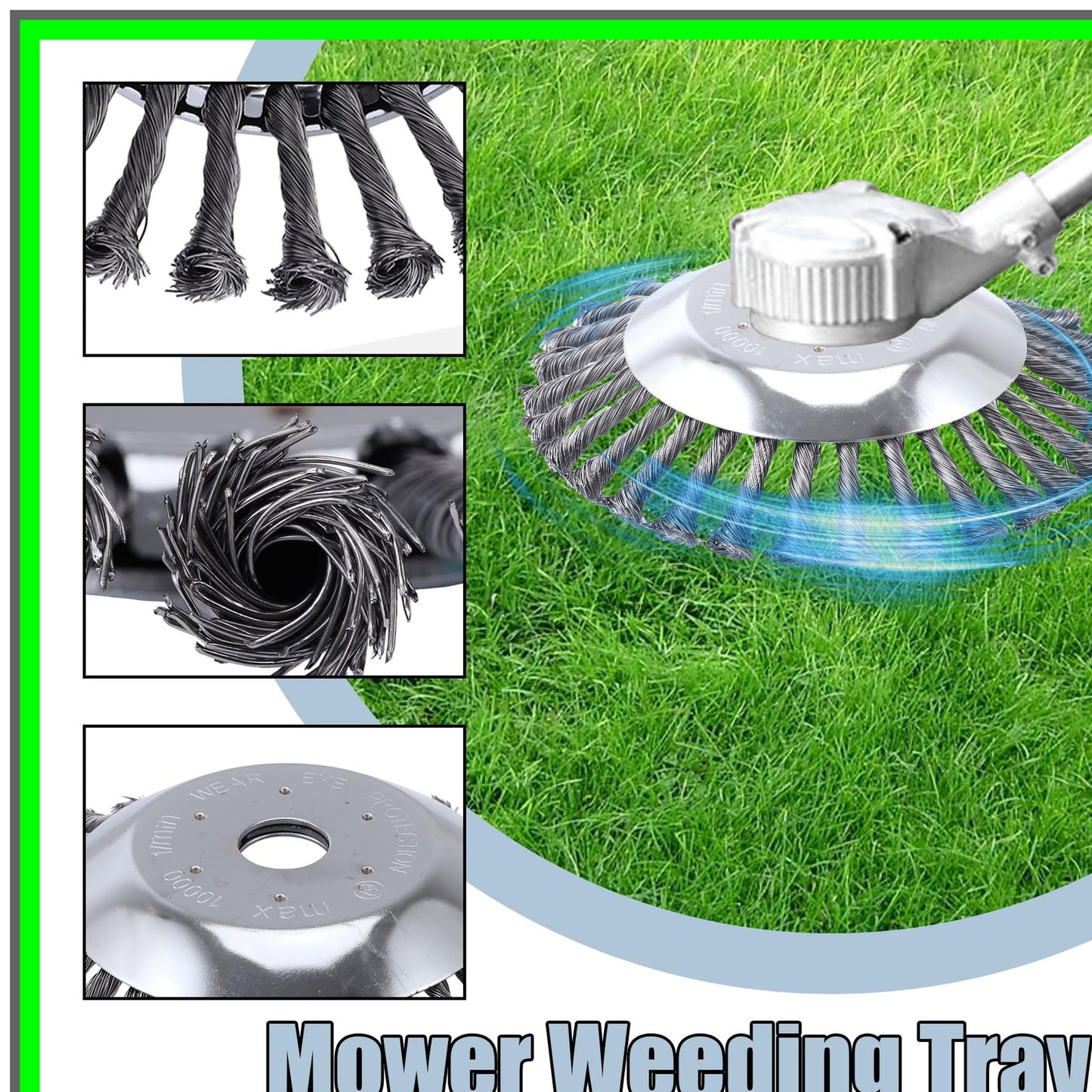 Rotary Steel Wire Brush Cutter Head with Universal Adapter for Trimmers