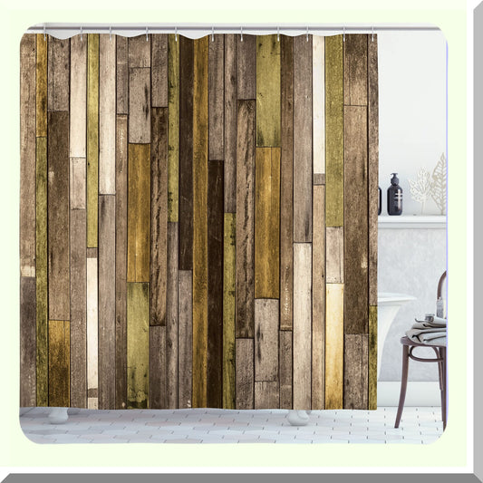 Wooden Print Shower Curtain 69" x 70" Brown