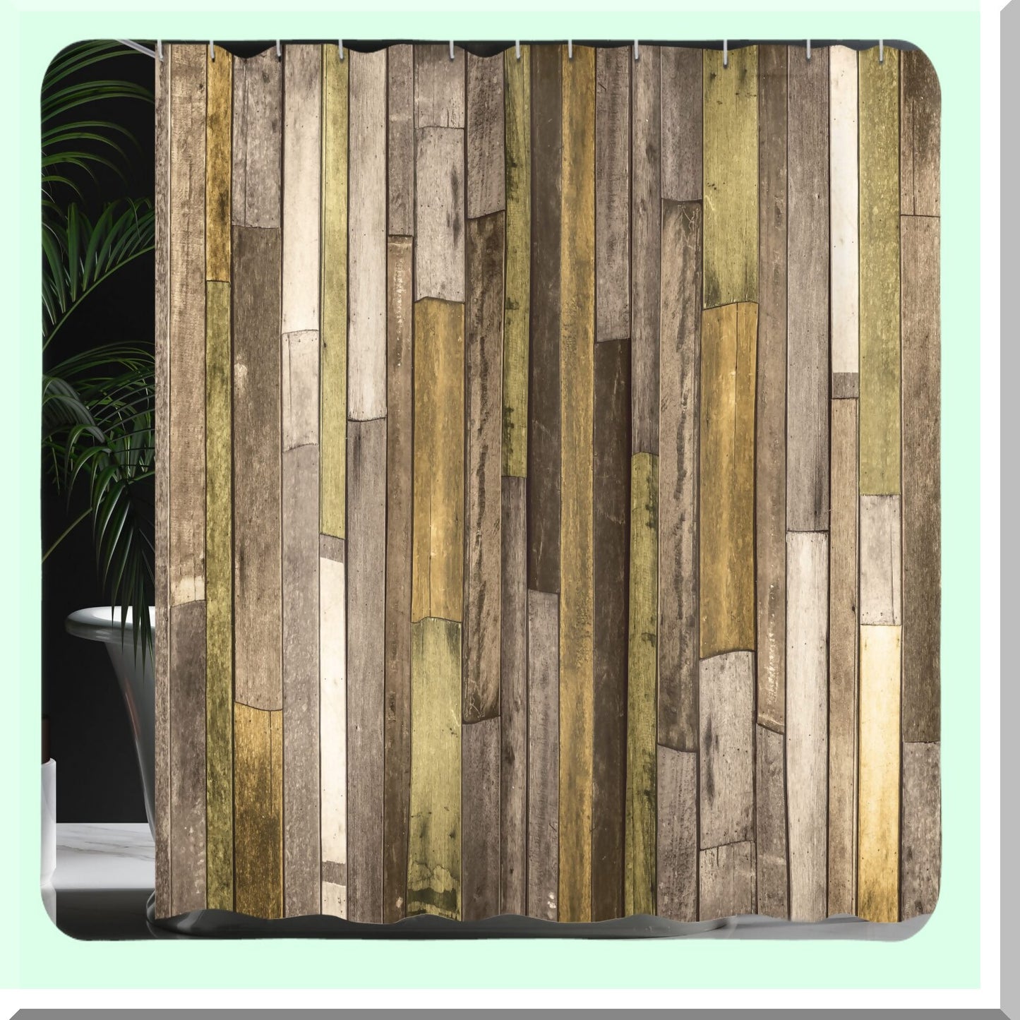 Wooden Print Shower Curtain 69" x 70" Brown