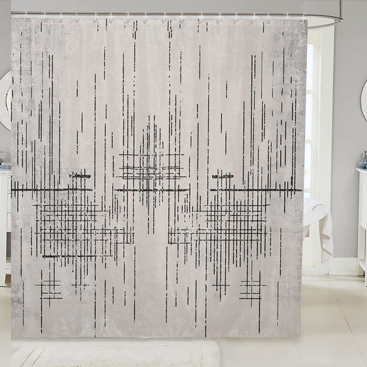 Kids Vintage Abstract Shower Curtain 72"x84" White