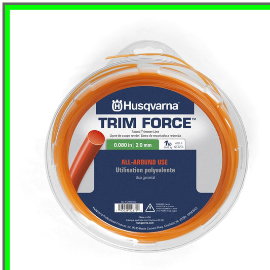 Trim Force Pro Round Trimmer Line 0.080" x 400' - Durable Orange Cutting Solution