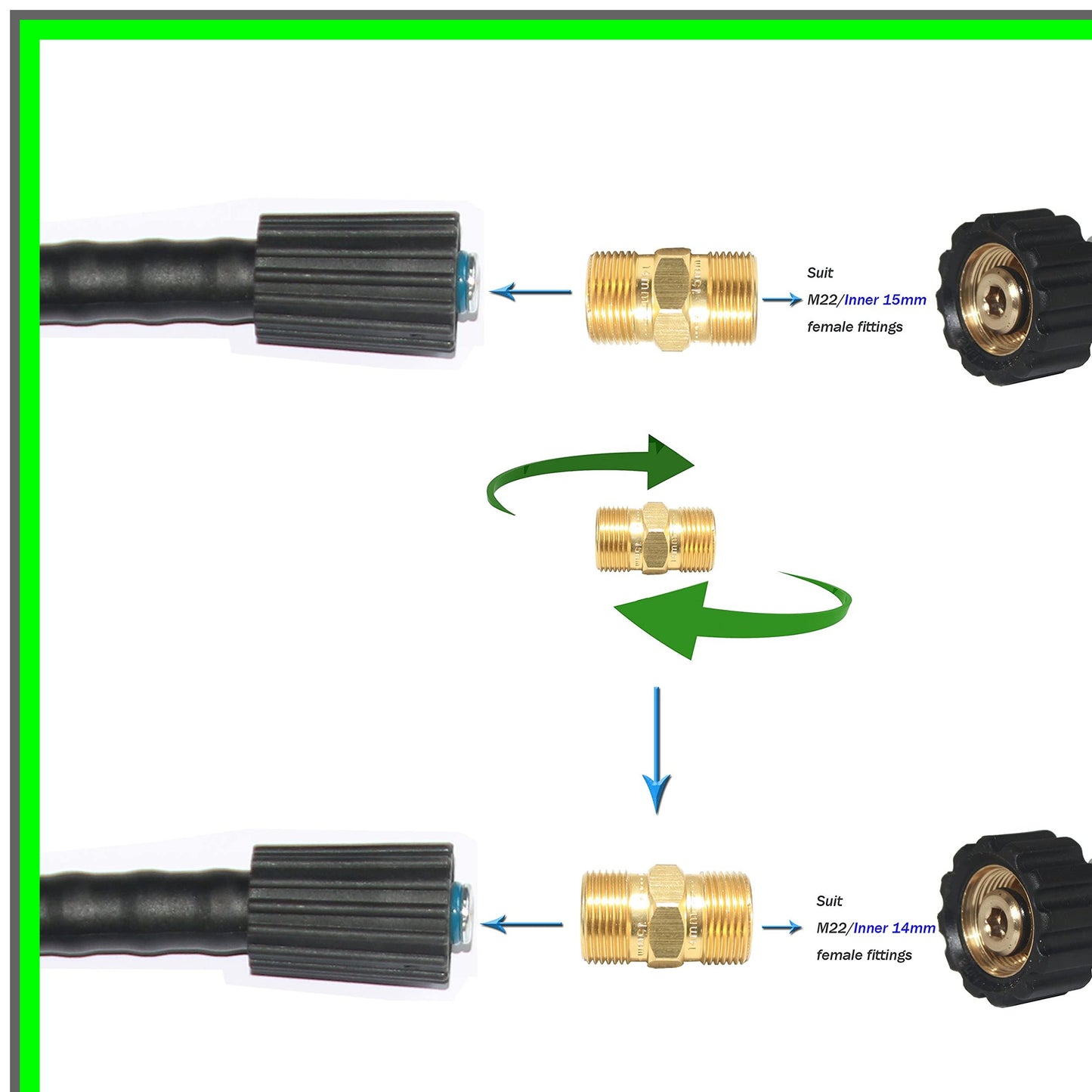 High Pressure Washer Hose 3000 PSI 35FT with Universal Adapter