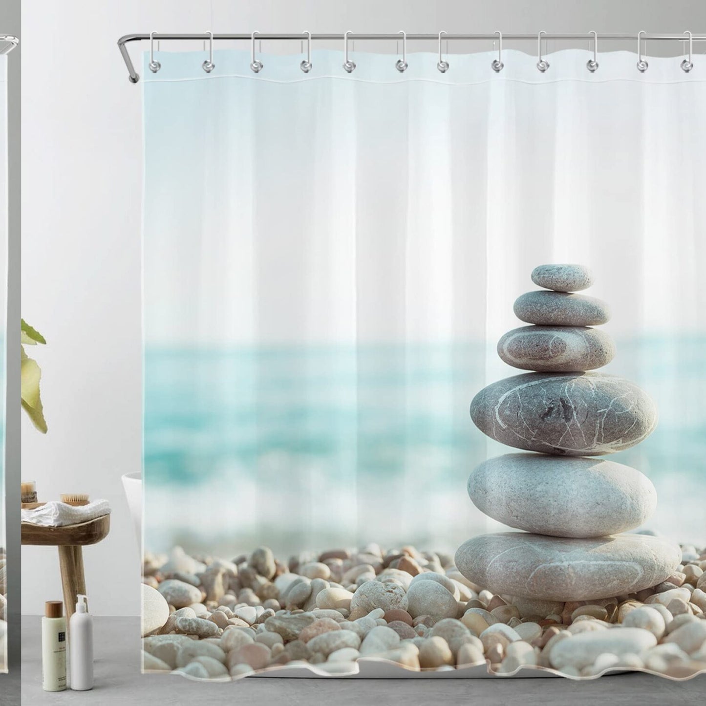 Teal Ocean Wave Shower Curtain 72x72 inch