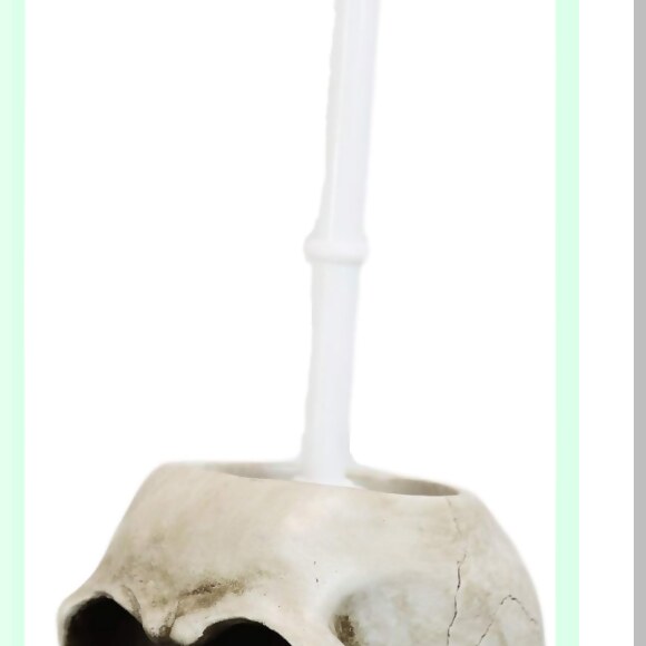 Skull Cranium Tet Brush and Base Bathroom Set