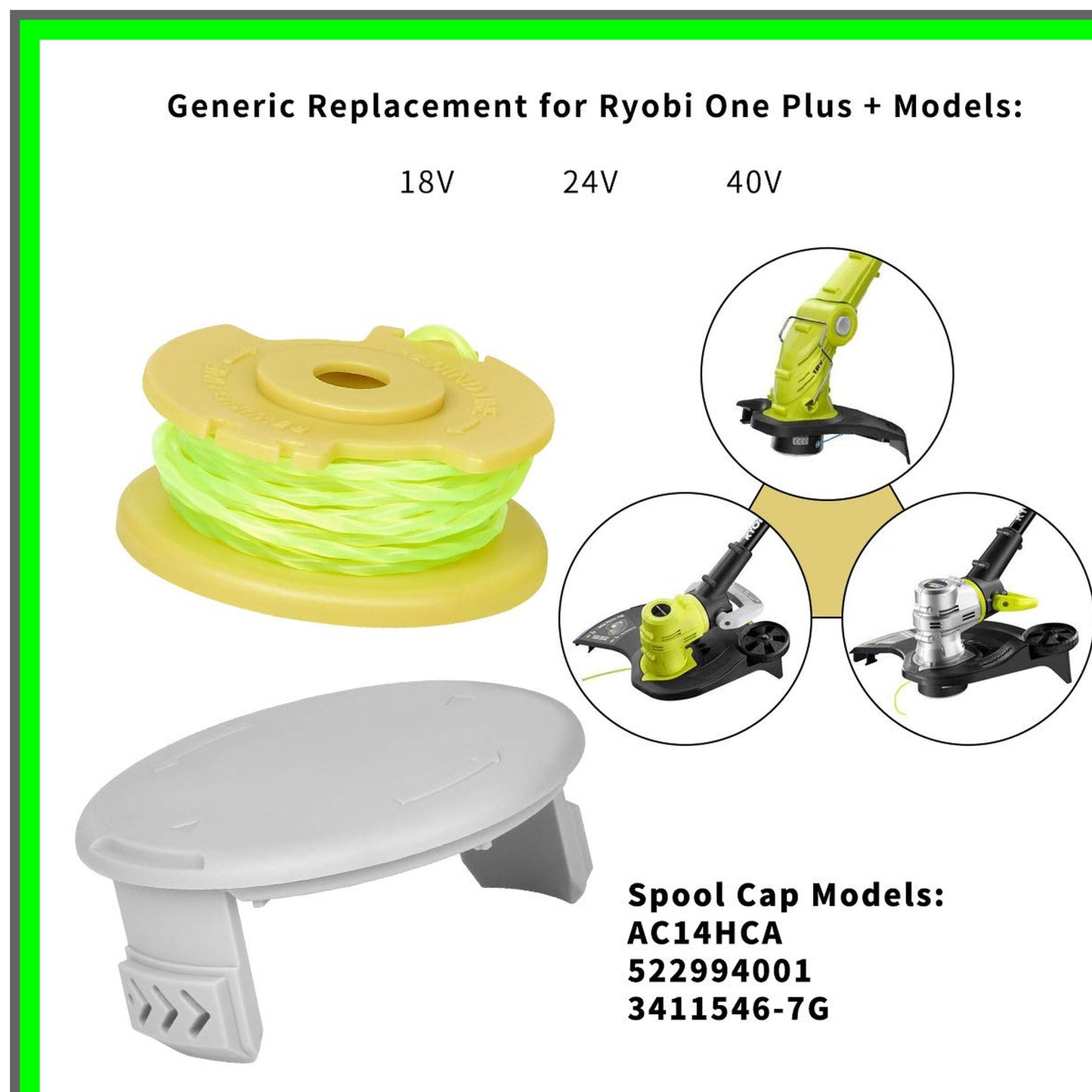 Wacker Twisted Line Replacement Spools for Ryobi Cordless Trimmers