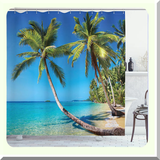 Ocean Shower Curtain 69x70 Inches Blue Green Brown