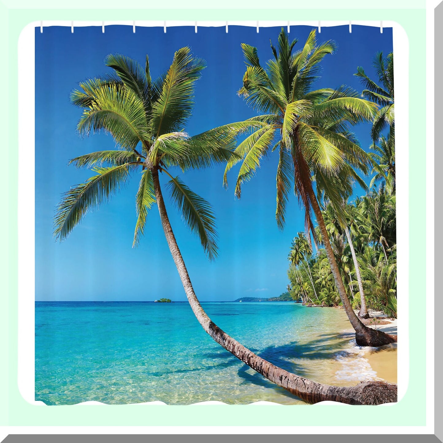 Ocean Shower Curtain 69x70 Inches Blue Green Brown