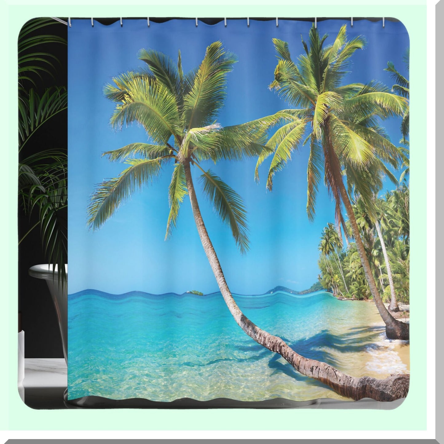 Ocean Shower Curtain 69x70 Inches Blue Green Brown