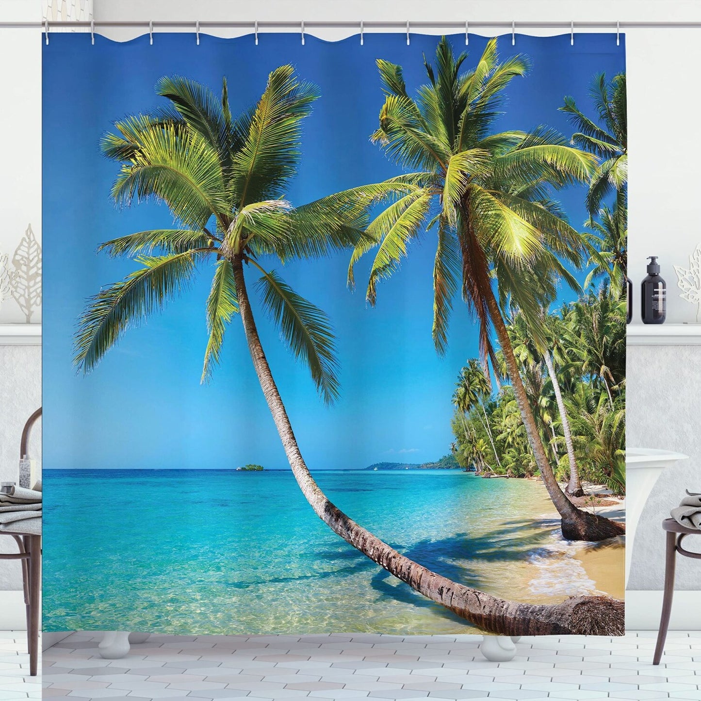 Ocean Shower Curtain 69x70 Inches Blue Green Brown