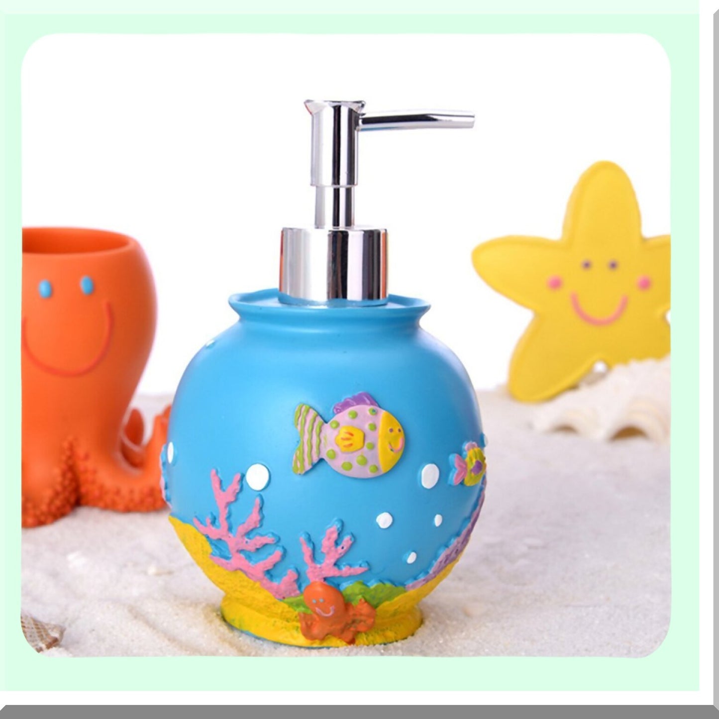 Fish Shape Bathroom Accessory Set 5pcs Resin