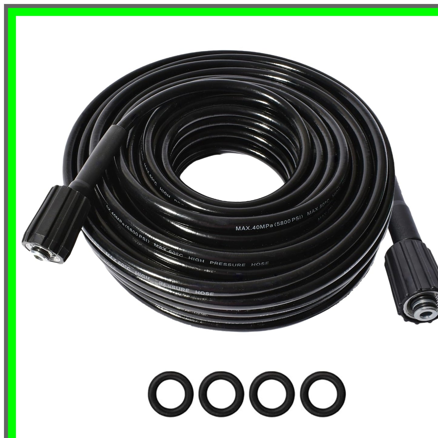25FT Kink Resistant High Pressure Washer Extension Hose for 5800PSI Power Washers