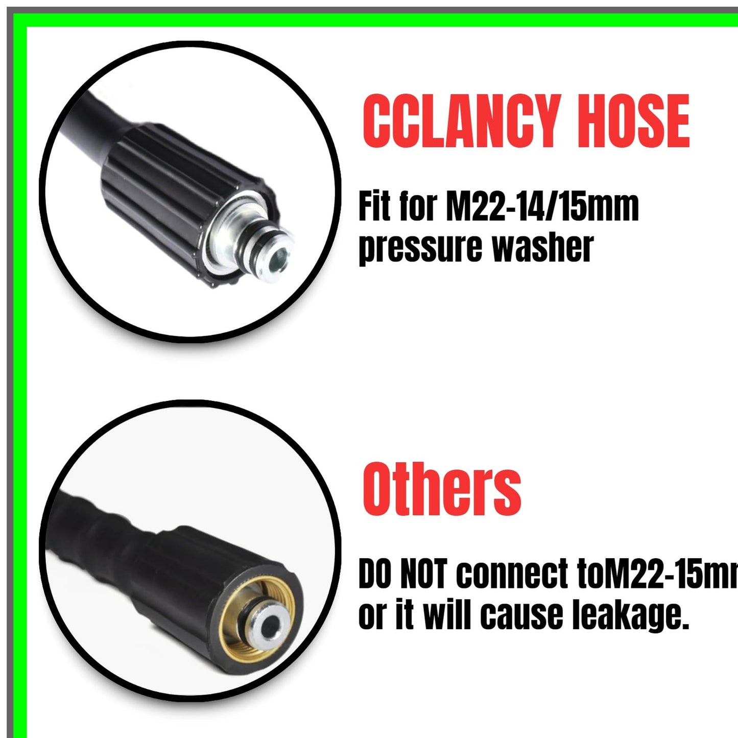 25FT Kink Resistant High Pressure Washer Extension Hose for 5800PSI Power Washers