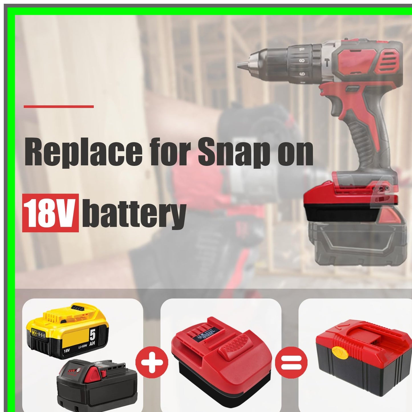 Milwaukee 18V to 20V 60V Battery Adapter Converter for Snap-on Tools