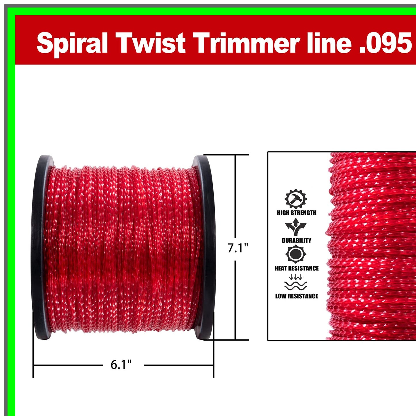 Spiral Twist 3-Pound Trimmer Line 095-Inch for Versatile Lawn Care