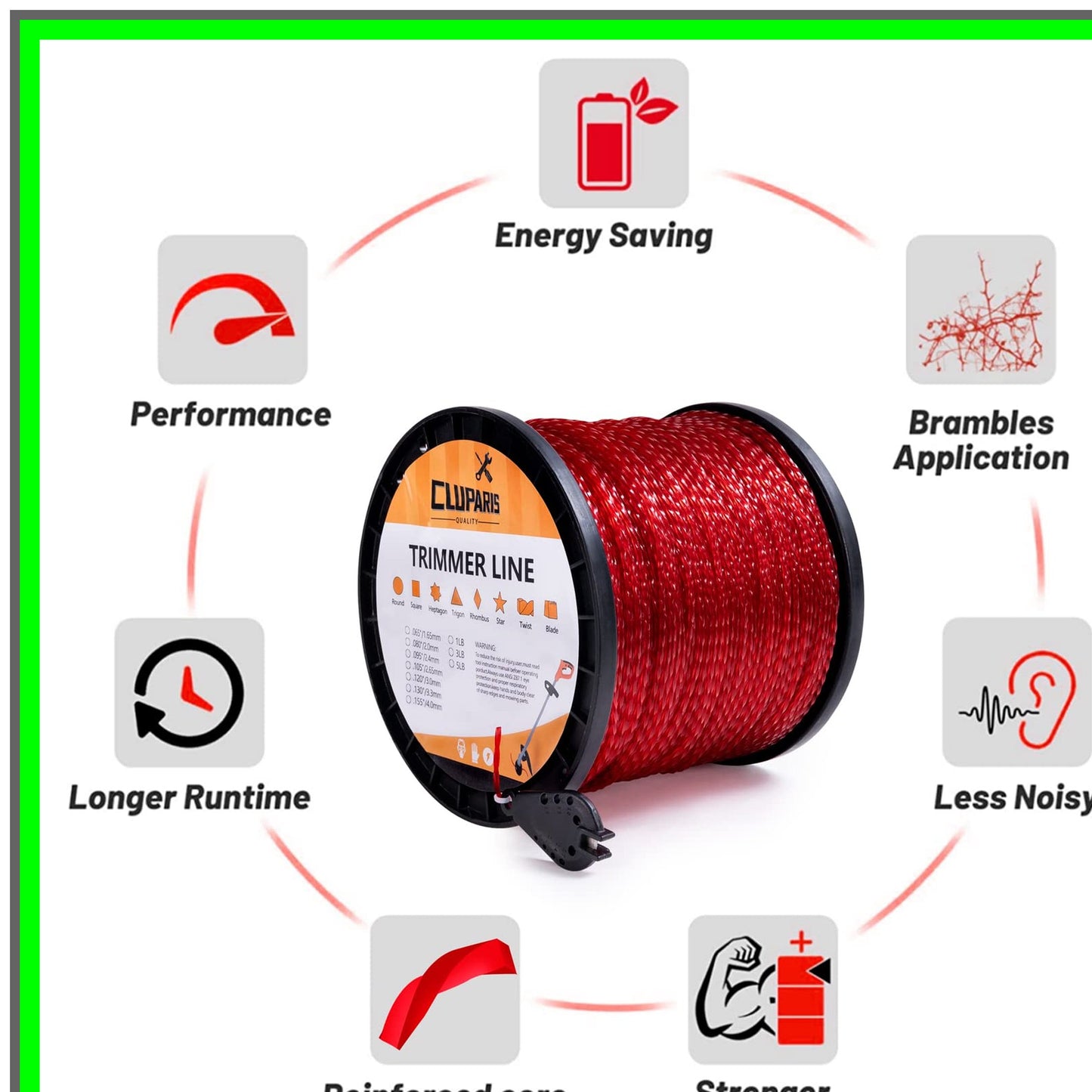 Spiral Twist 3-Pound Trimmer Line 095-Inch for Versatile Lawn Care
