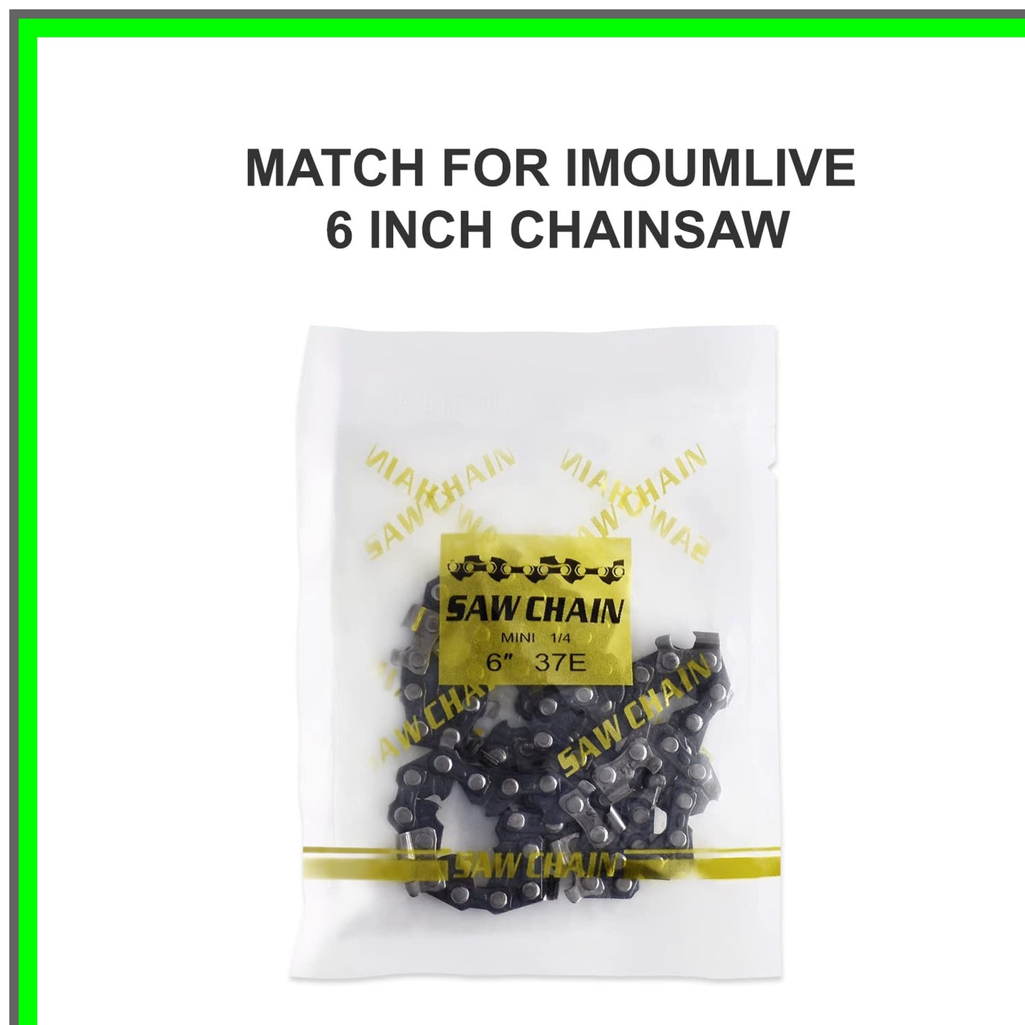 Compact 6 Inch Chainsaw Chain Replacement for Cordless Models - 2 Pack