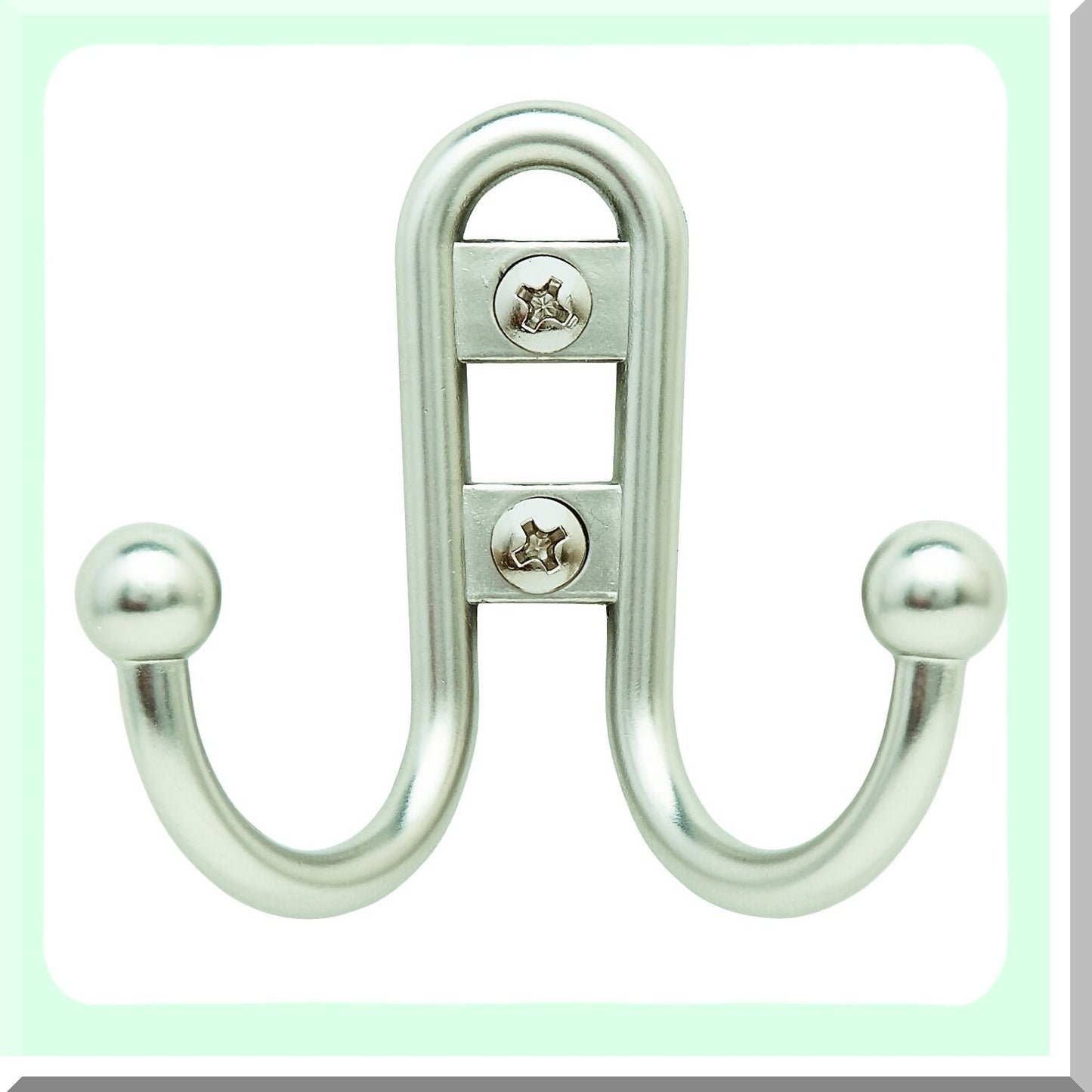 Double Prong Silver Robe Hook 1 Pack