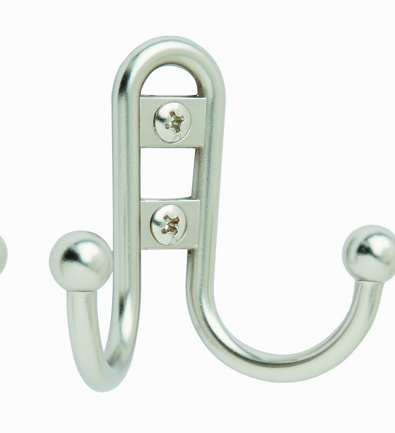 Double Prong Silver Robe Hook 1 Pack