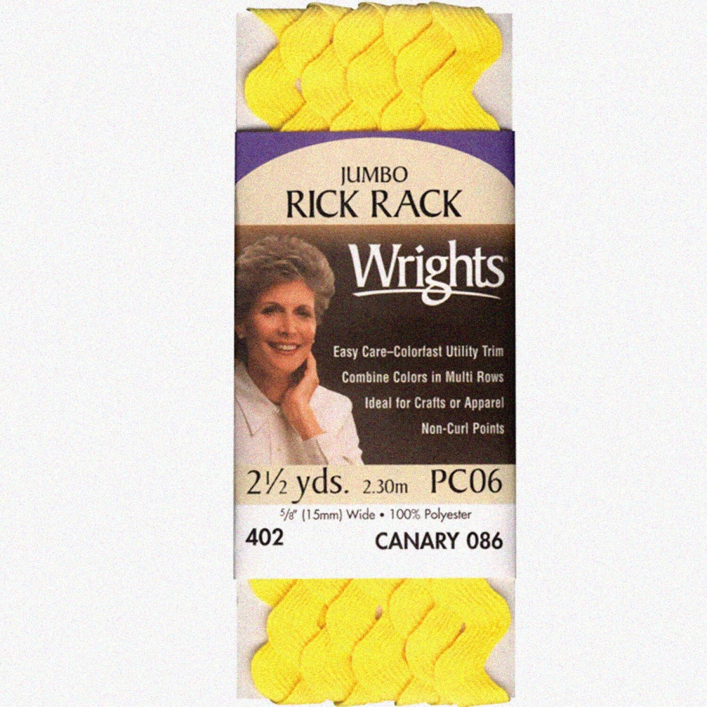 Jumbo Rickrack 5/8" x 2.5yd Canary