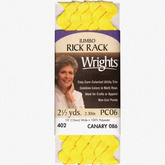 Jumbo Rickrack 5/8" x 2.5yd Canary