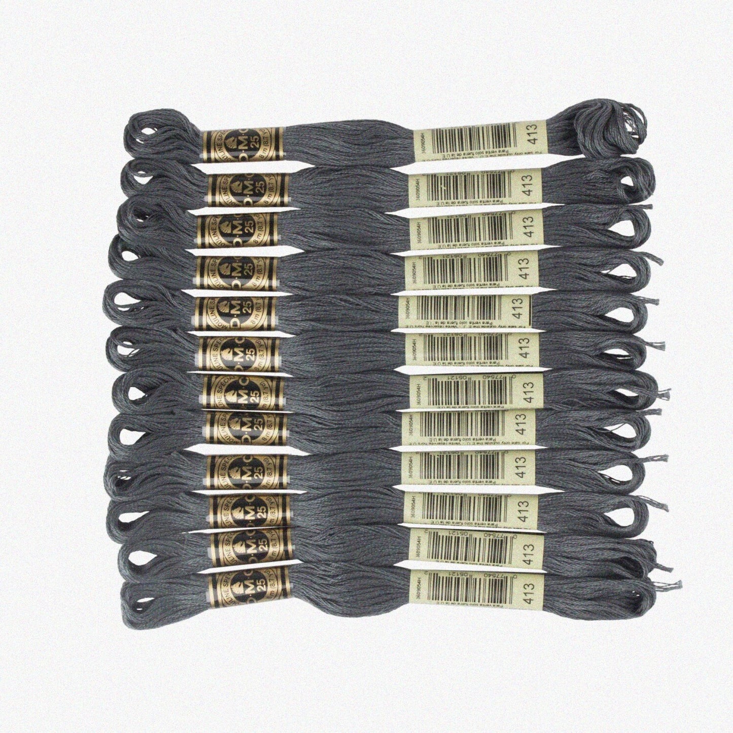 6-Strand Embroidery Cotton Floss Dark Pewter Grey 12 Skeins
