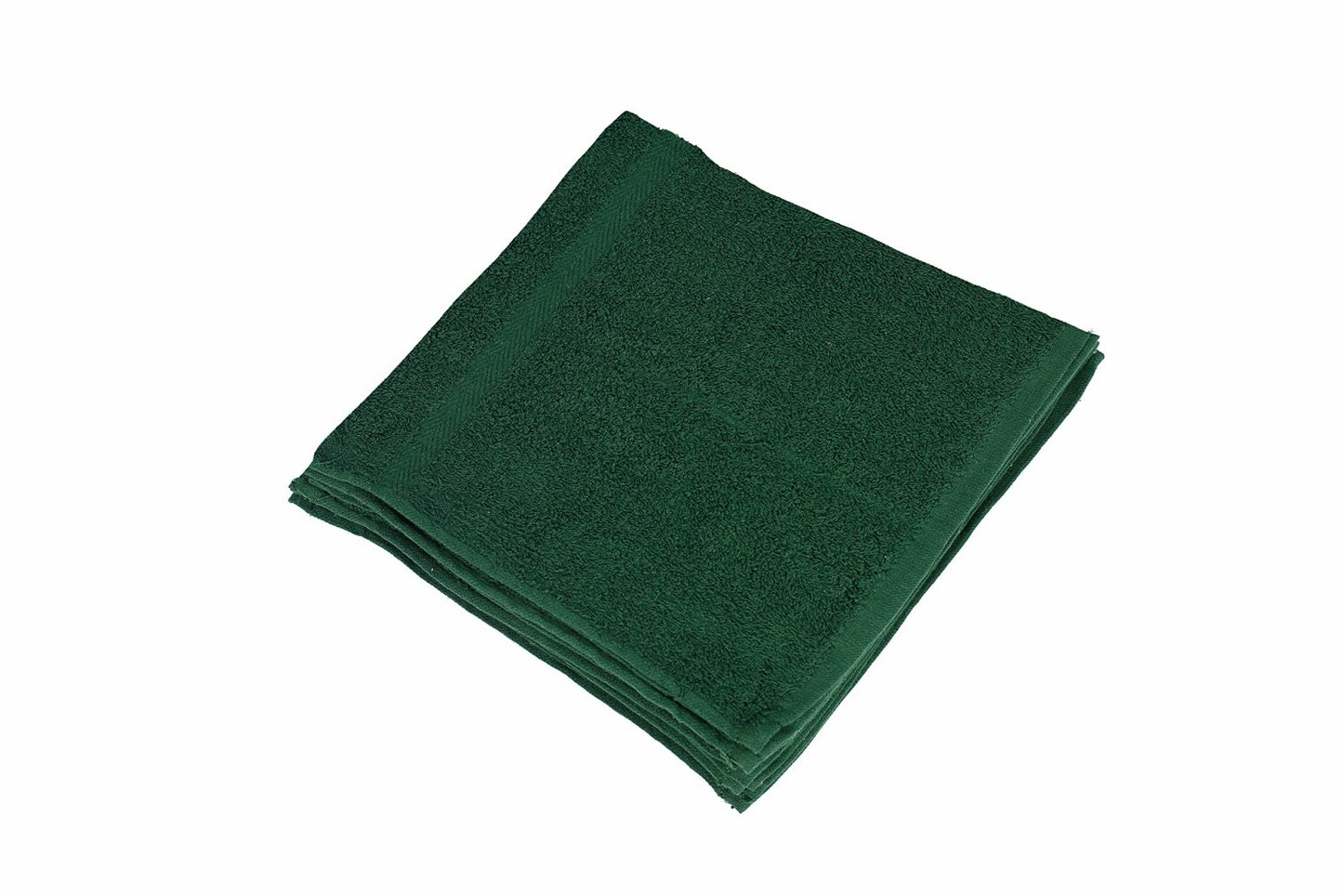 12 Piece Face Towel Set 12x12 Inch Cotton Hunter Green