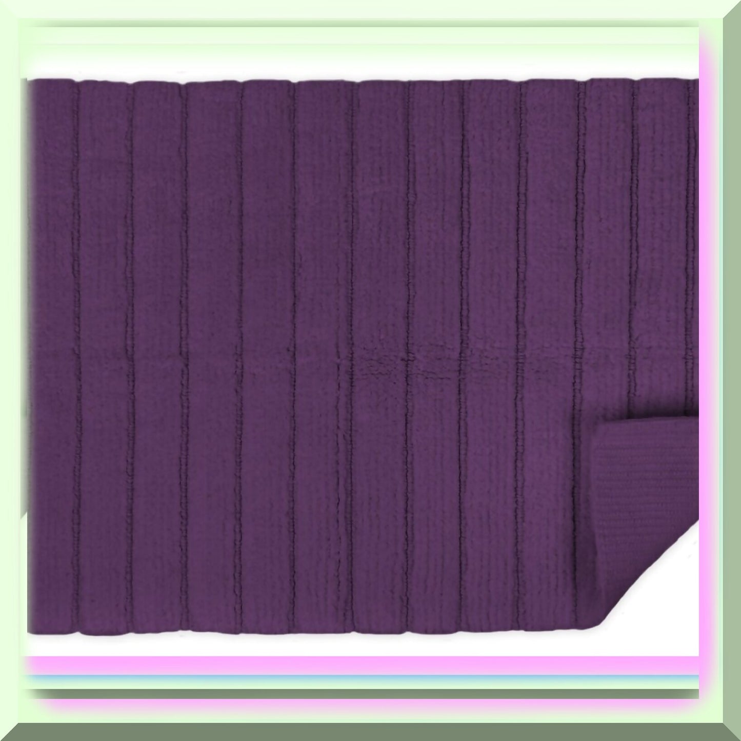 Ribbed Cotton Bathroom Floor Mat 17x24 Eggplant