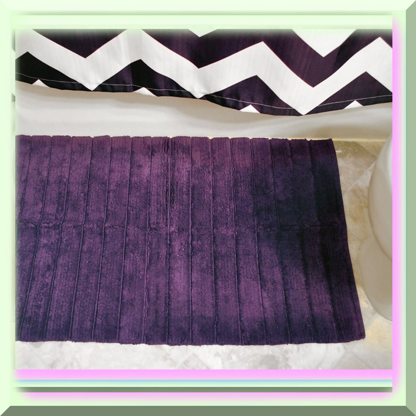 Ribbed Cotton Bathroom Floor Mat 17x24 Eggplant