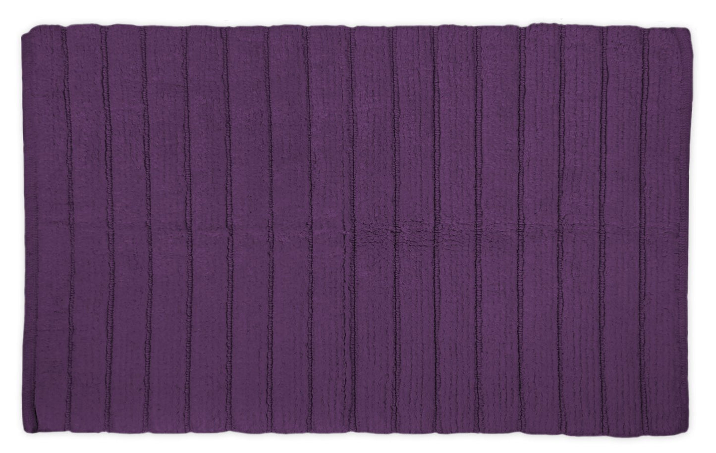Ribbed Cotton Bathroom Floor Mat 17x24 Eggplant