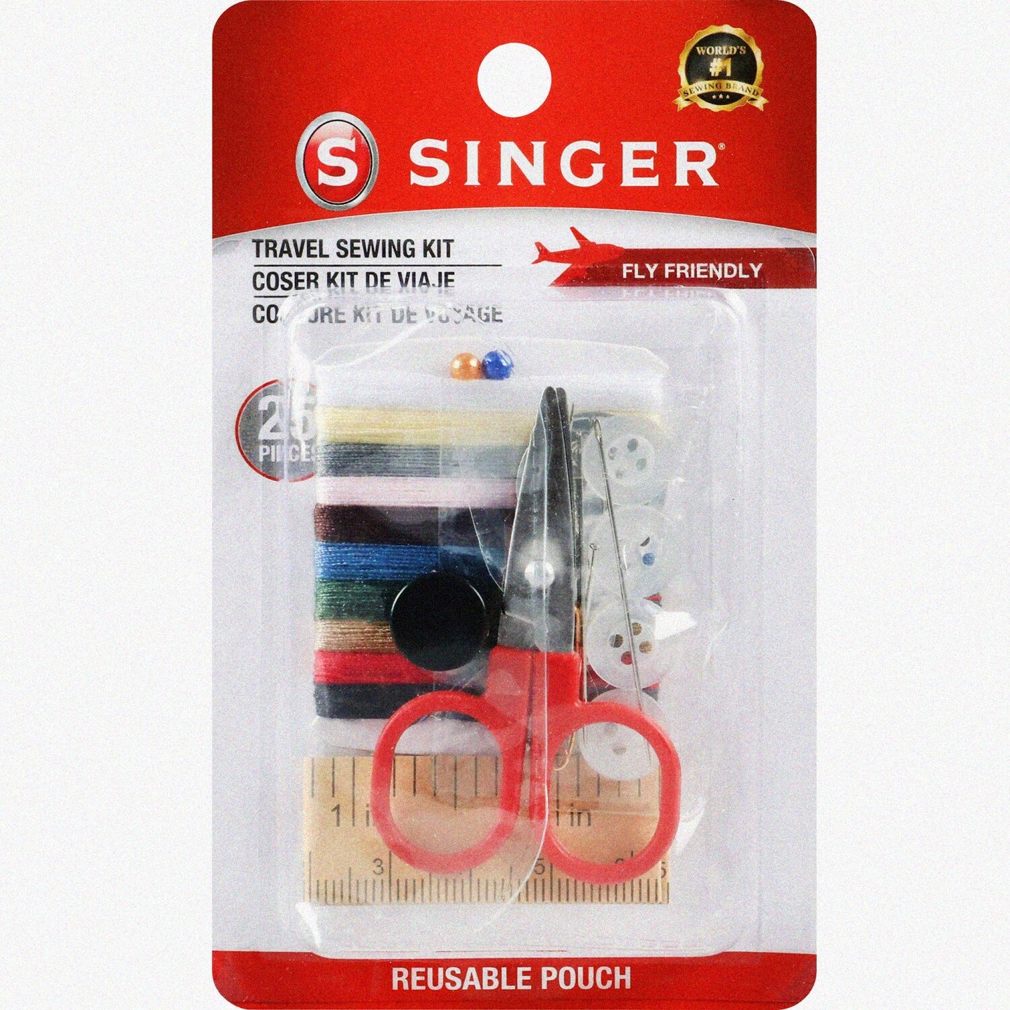 Sewing Kit in Reusable Pouch, 24 Pieces
