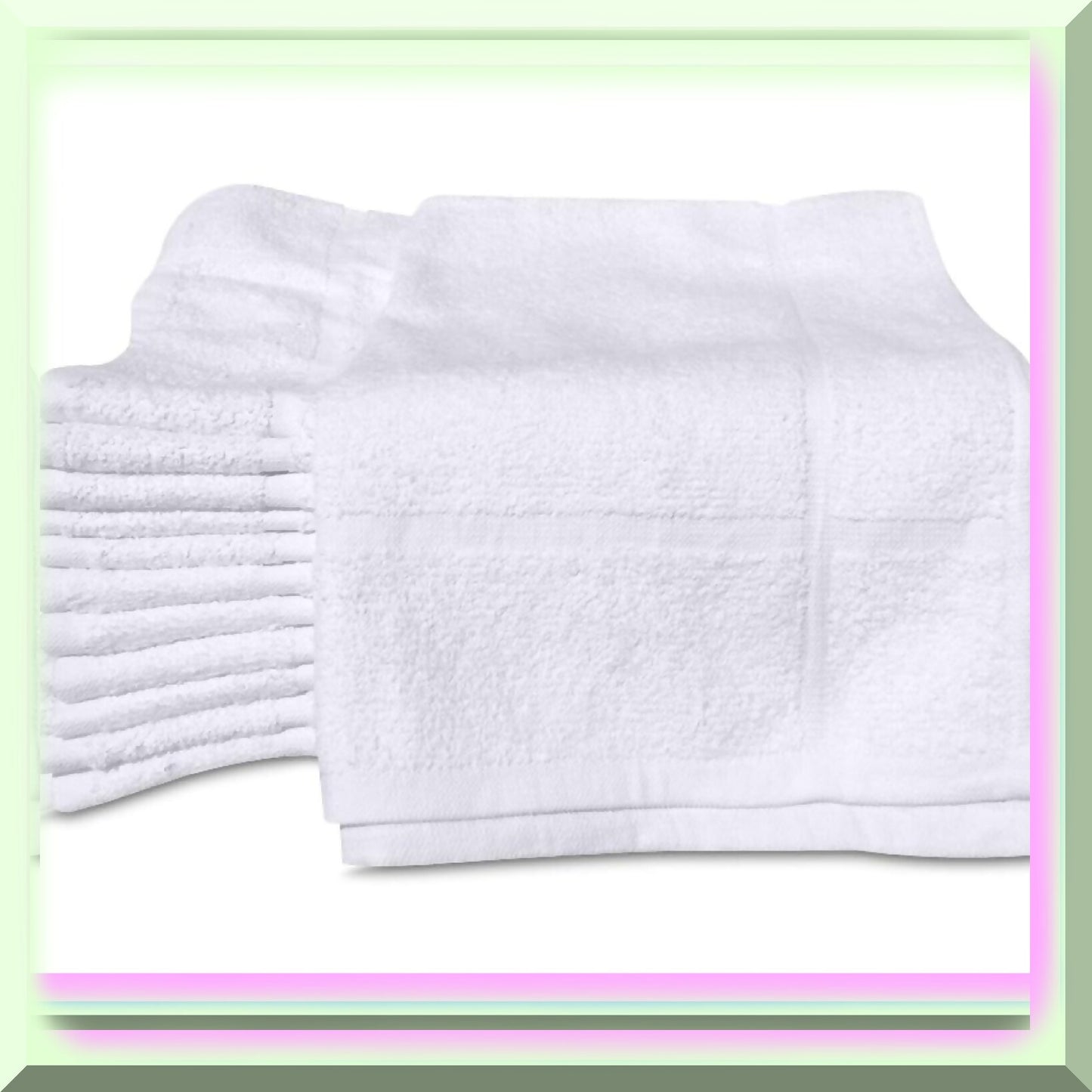 12 Pack White Cotton Bath Mats 20x30 Inches