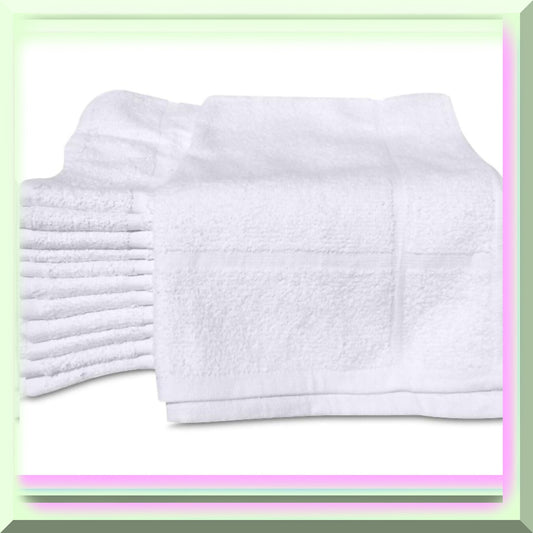12 Pack White Cotton Bath Mats 20x30 Inches