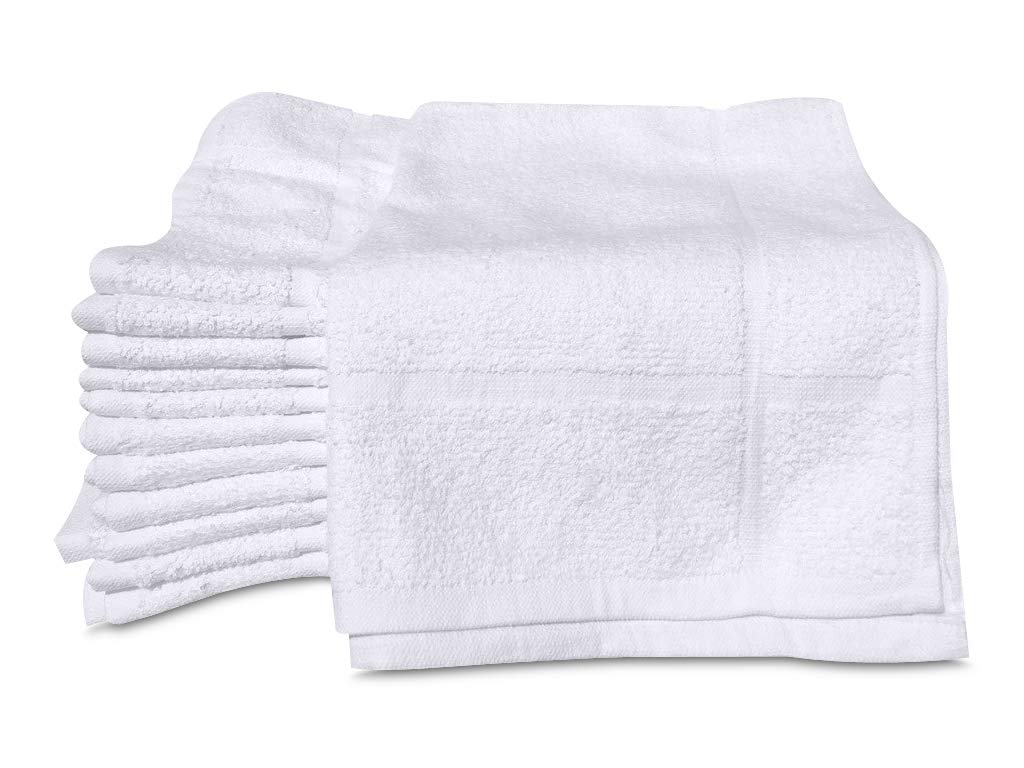 12 Pack White Cotton Bath Mats 20x30 Inches
