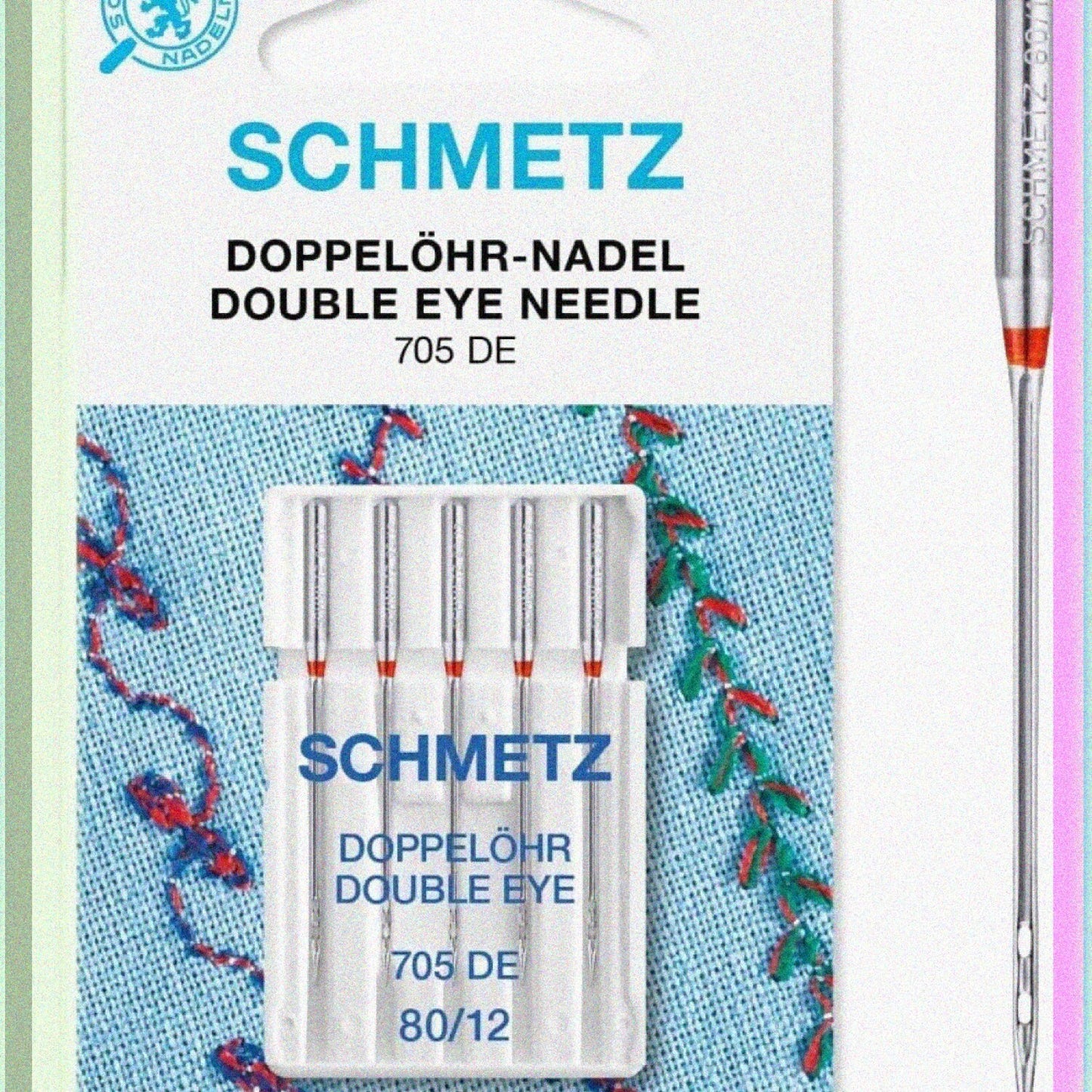 Double Household Sewing Machine Needles Size 80/12, Pack of 5