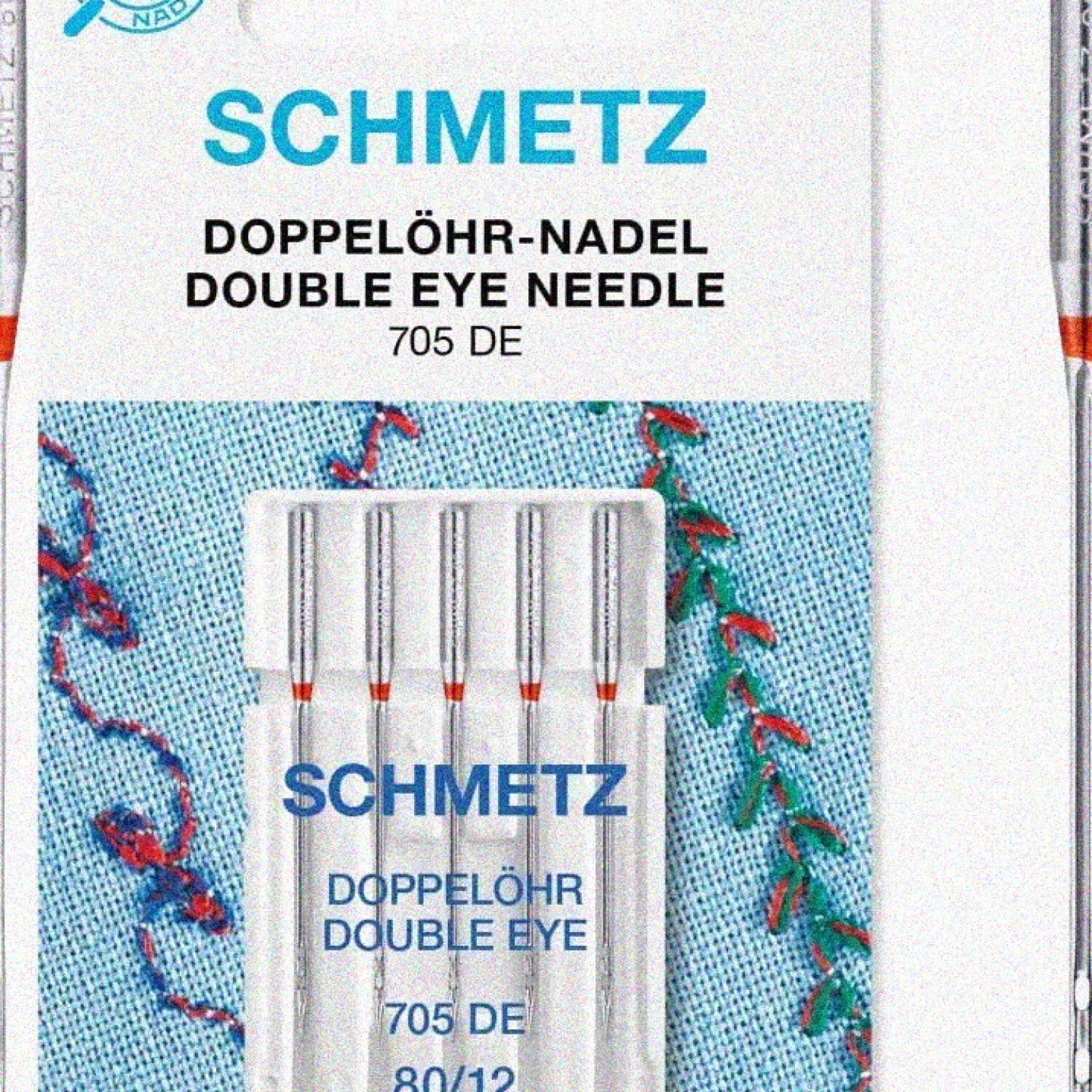 Double Household Sewing Machine Needles Size 80/12, Pack of 5