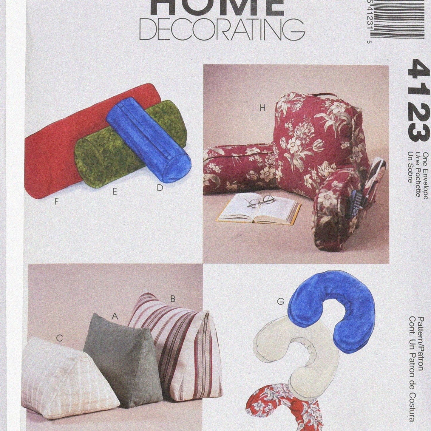Patterns M4123 Comfort Zone Pillows and Bolsters Set