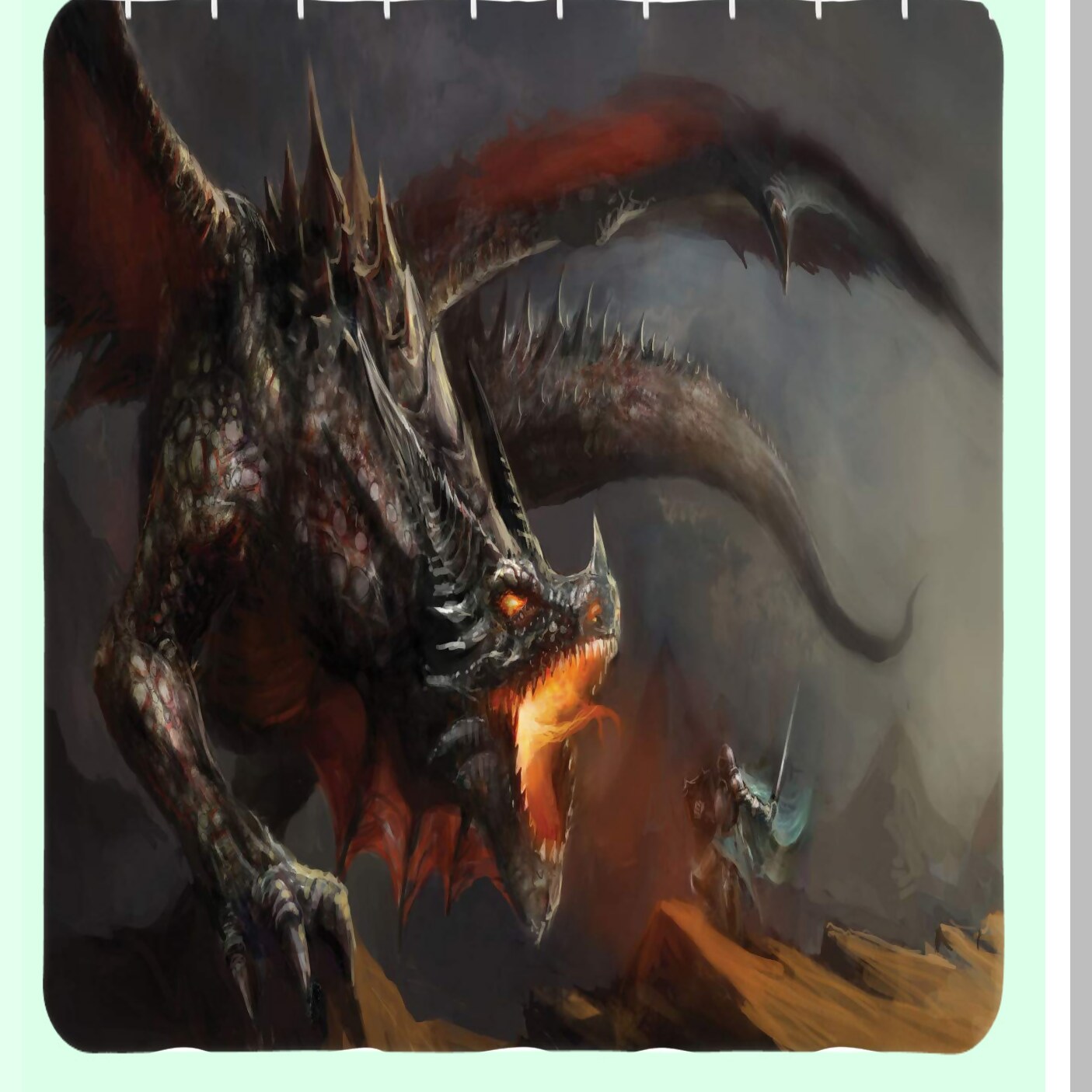 Medieval Fantasy Shower Curtain 69x75 Dimgrey