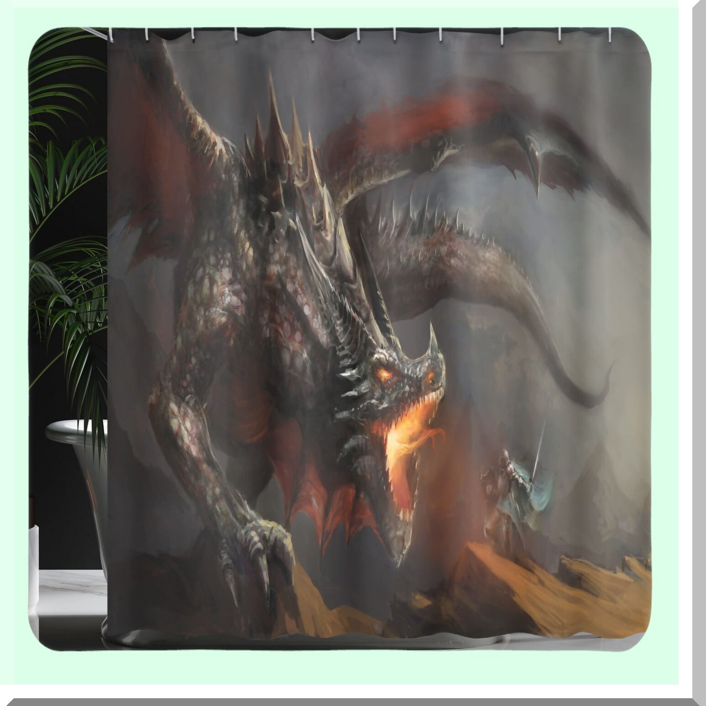 Medieval Fantasy Shower Curtain 69x75 Dimgrey