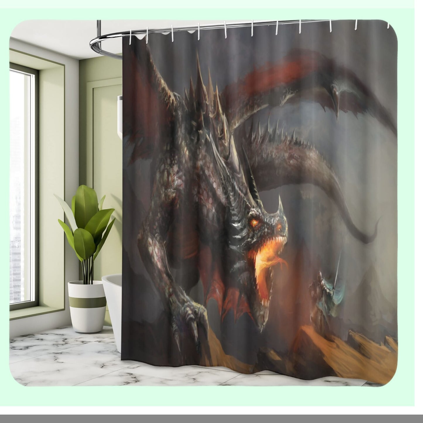 Medieval Fantasy Shower Curtain 69x75 Dimgrey