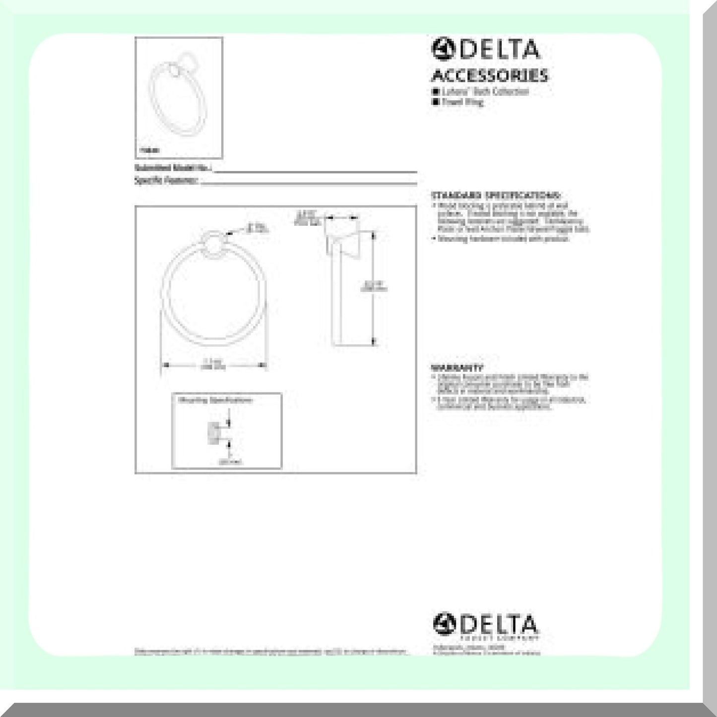 Lahara Wall Mounted Towel Ring Champagne Bronze