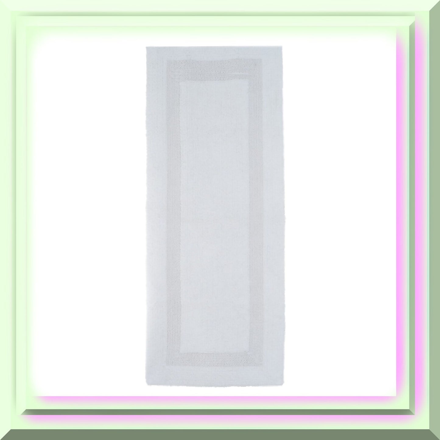 100% Cotton Reversible Long Bath Rug 24x60 White