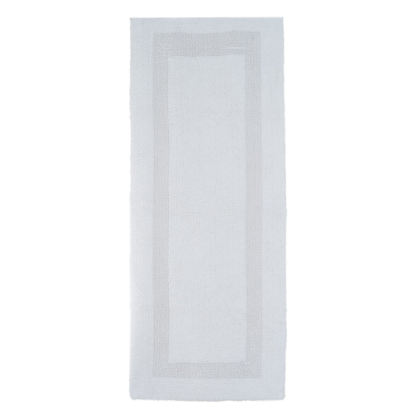 100% Cotton Reversible Long Bath Rug 24x60 White