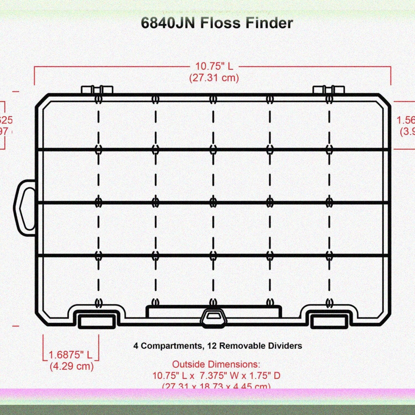 Floss Finder Box, Clear, 1 Plastic Storage Case