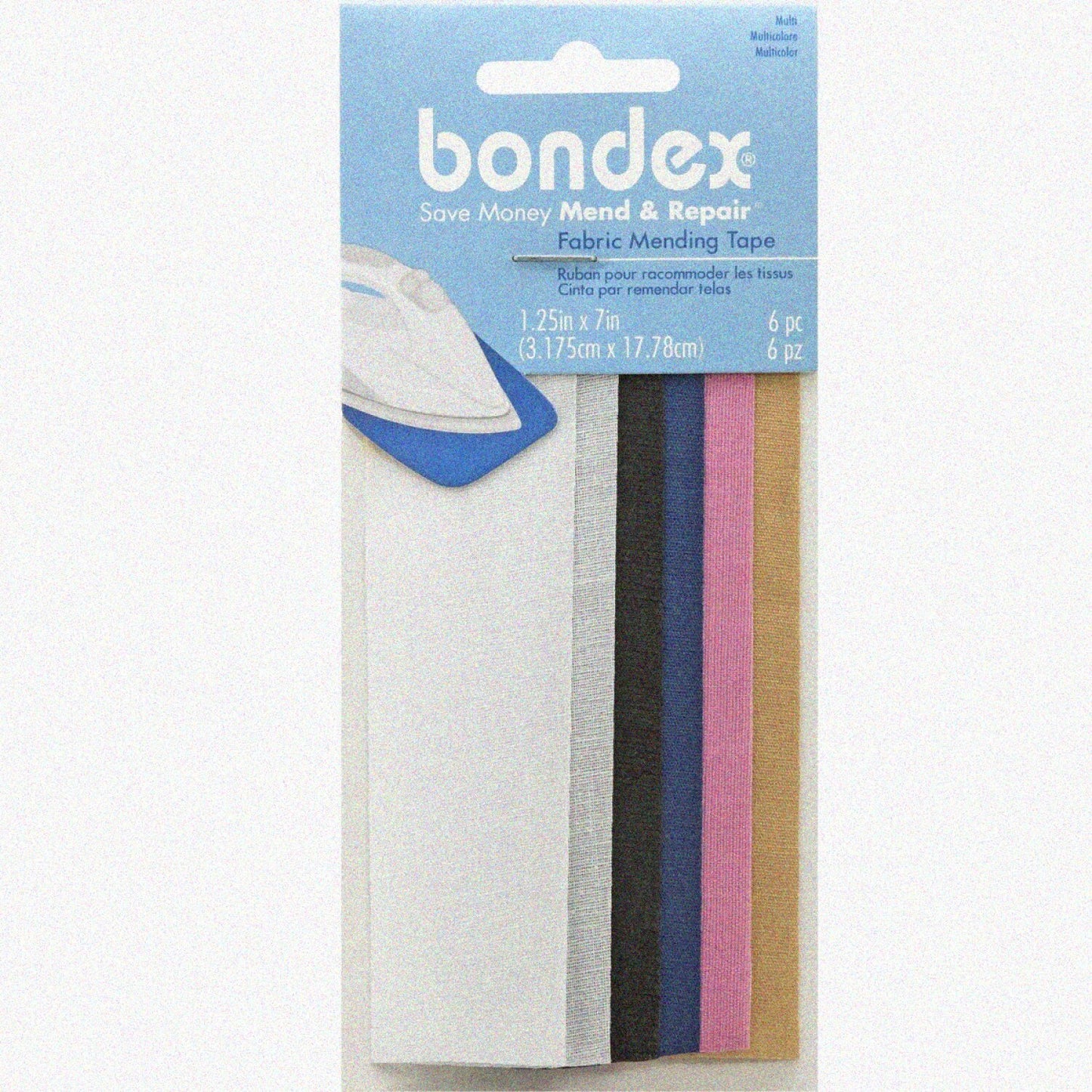 Iron-On Mending Tape Multicolor 7x1-1/4-Inch Pack of 6