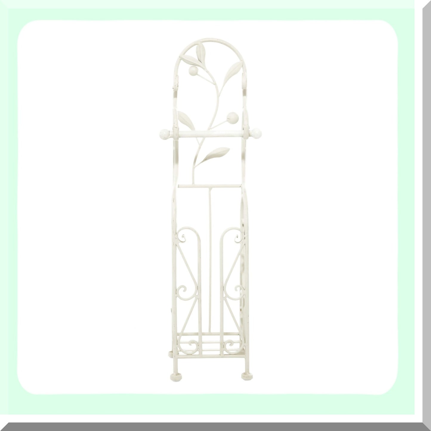 Metal Scroll Toilet Paper Holder Cream 8"x6"x24"