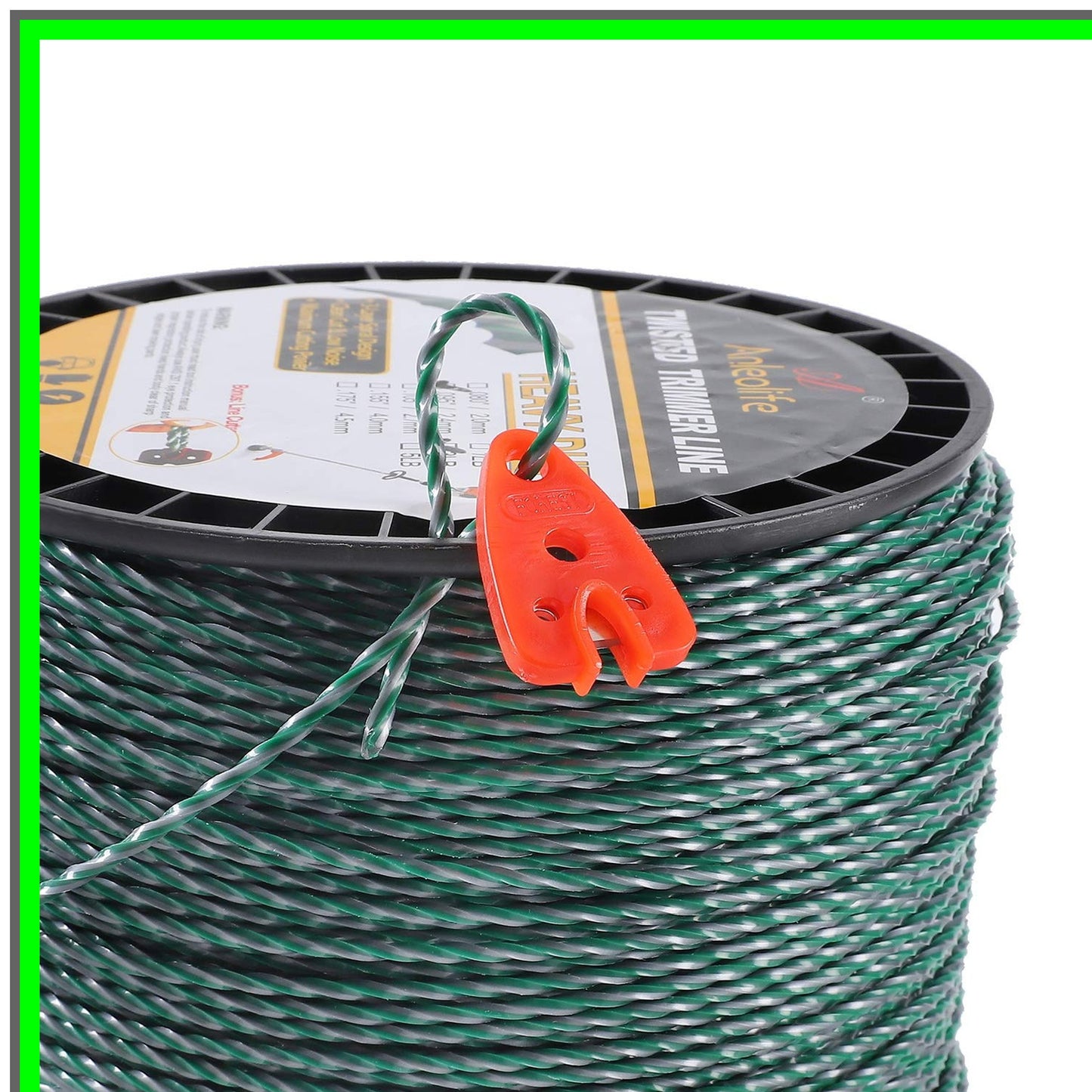 Heavy Duty Twisted Trimmer Line Spool with Bonus Cutter 3-Pound 095-inch